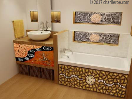 Aborigine style bathroom