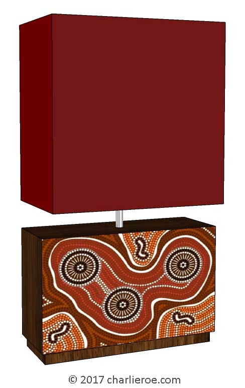 New Aborigine style dot painted table lamp