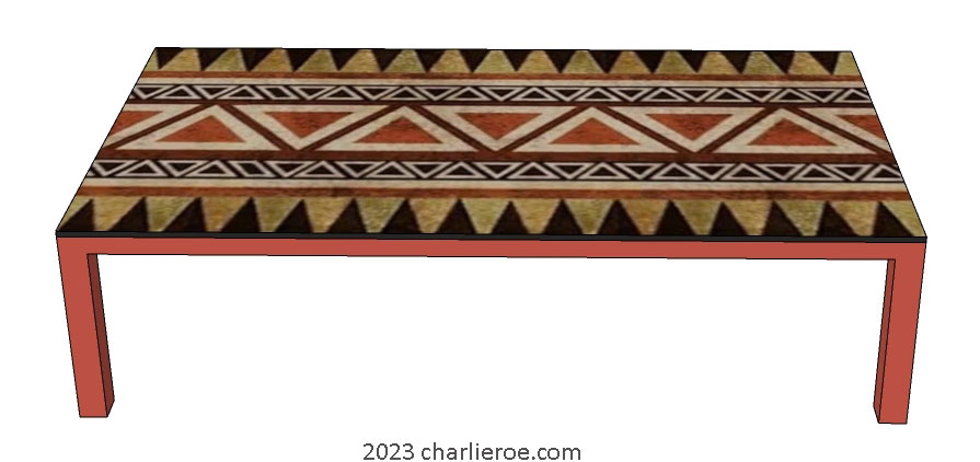 New African style painted dining or coffee tables with African Abstract patternsn