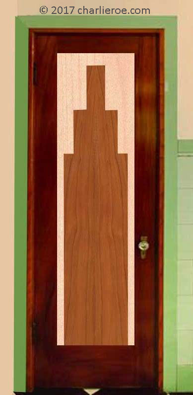new Art Deco Moderne painted door with Marquetry veneer door panel