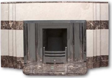 New Art Deco marble fire surround
