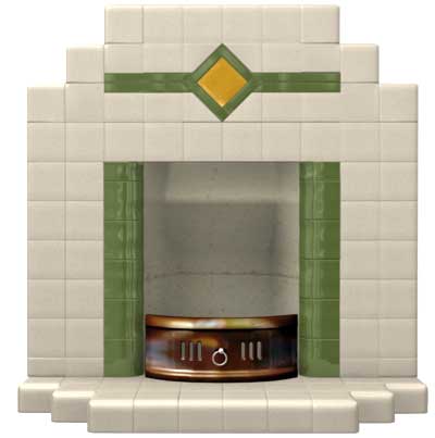 New Art Deco English style tiled fire surround