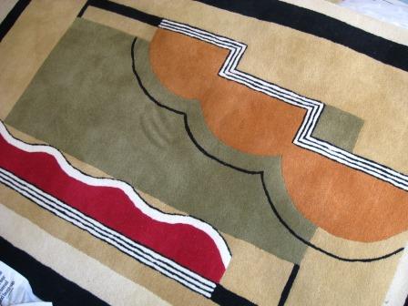 new Art Deco floor rug colours to be picked up in stained glass