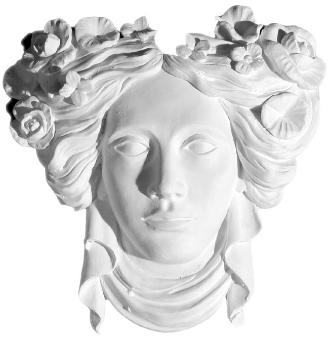 new Art Nouveau Jugendstil plaster woman's head sculpture ornament