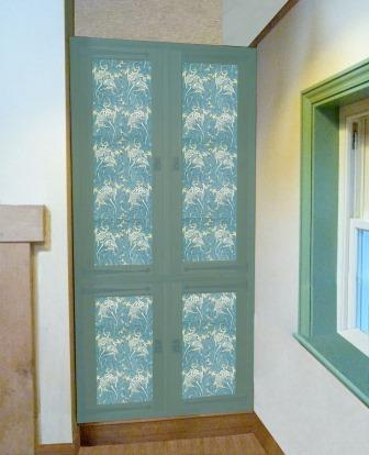 Arts & Crafts Movement Gothic Revival style painted 2 door bedroom wardrobe furniture