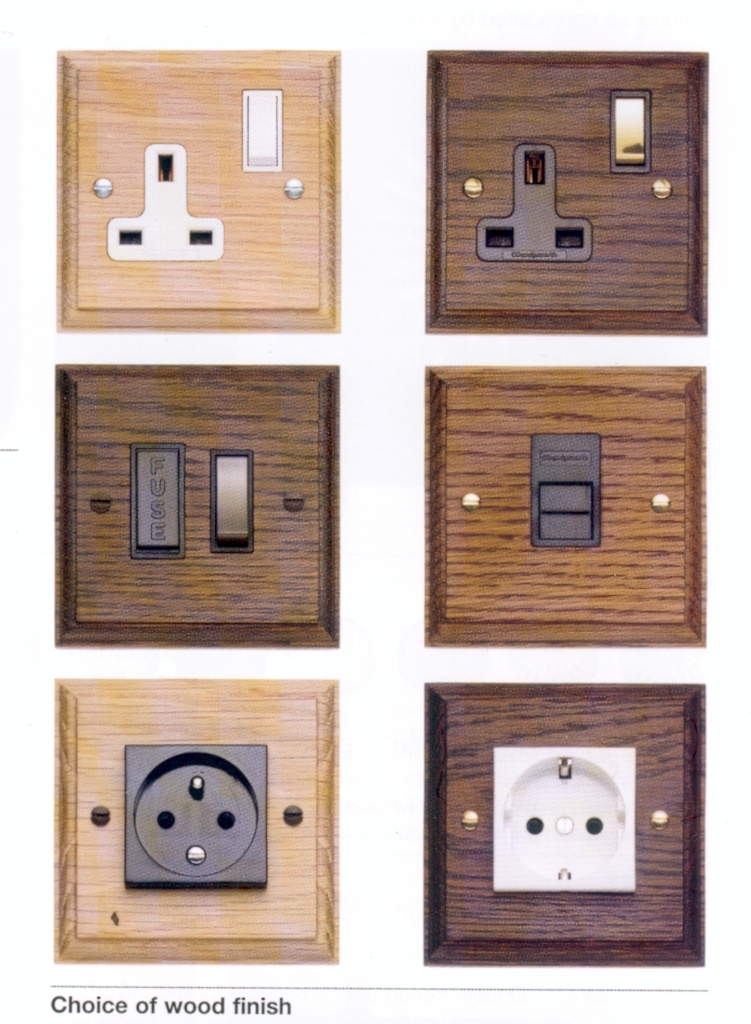 Arts & Crafts Movement Hardwood electric sockets