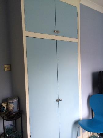 CFA Voysey Arts & Crafts Movement style painted bedroom 2 door built-in wardrobe