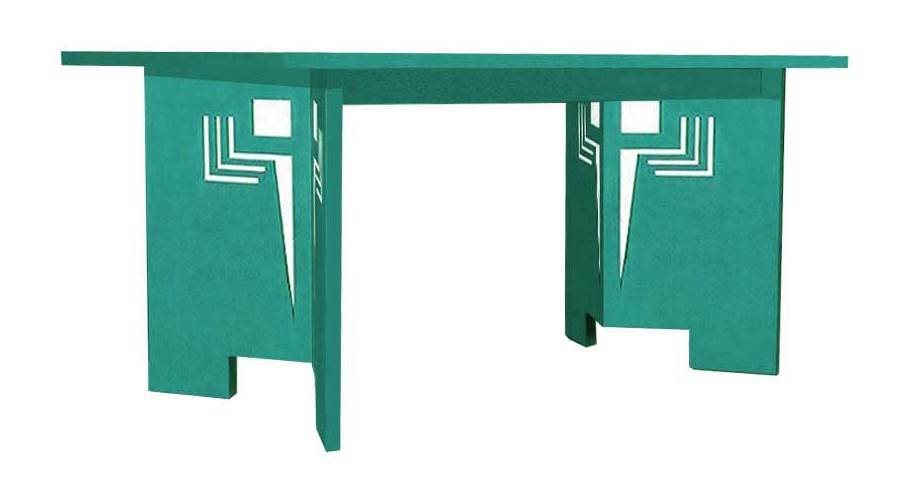 New Frank Lloyd Wright Arts & Crafts Mission Prairie Usonian style oak & painted dining tables