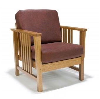 new Arts & Crafts Movement Mission style oak wooden armchair