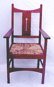 new Arts & Crafts Movement oak wooden carver chair in dark oak finish