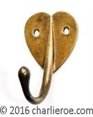 CFA Voysey Arts & Crafts Movement heart shaped coat hook