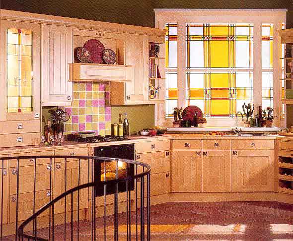 Arts and crafts movement fitted kitchen furniture