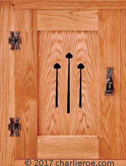new Arts and crafts Movement oak kitchen door with Mission style handles & hinges