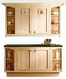 Charles Rennie CR Mackintosh cream painted kitchen furniture