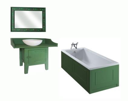 Wm Morris Arts & Crafts Movement green painted Artisan wash stand vanity unit