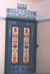 Tyrolean Alpine painted bedroom door & wall decorations Bauern mobel furniture