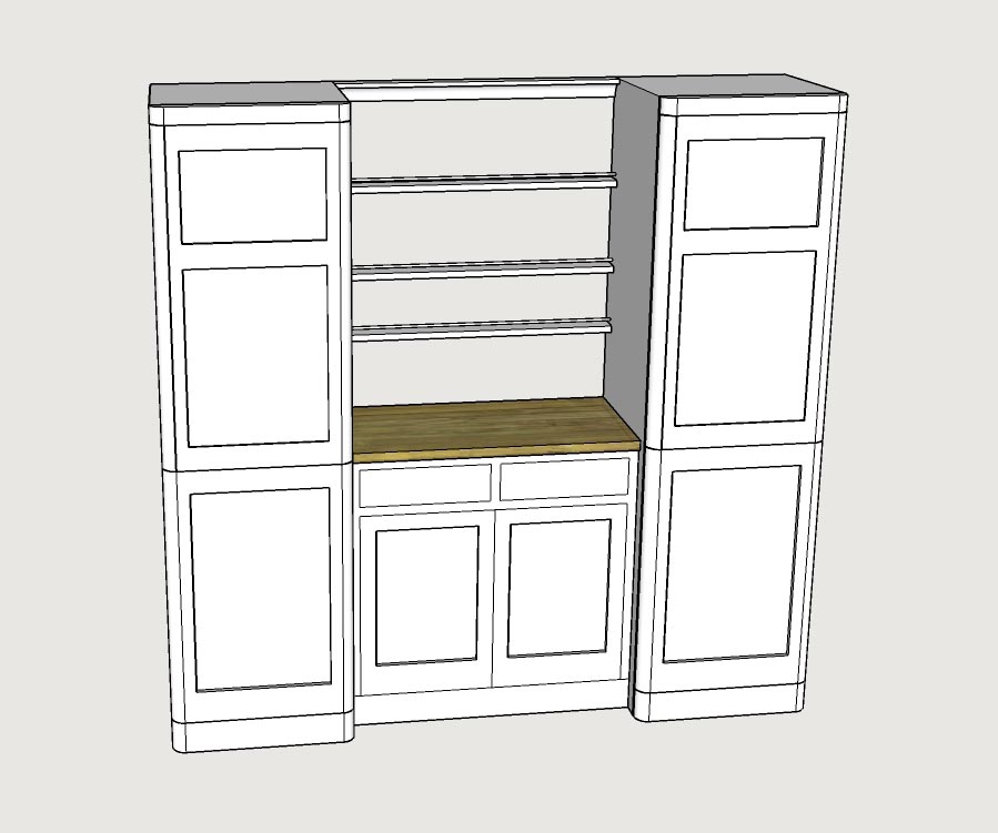 CR Mackintosh Derngate fitted white painted kitchen dresser furniture