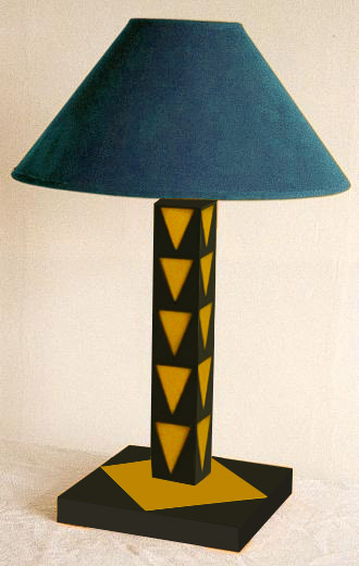 Charles Rennie Mackintosh Derngate 'Smoker's' table style oak & painted table lamp