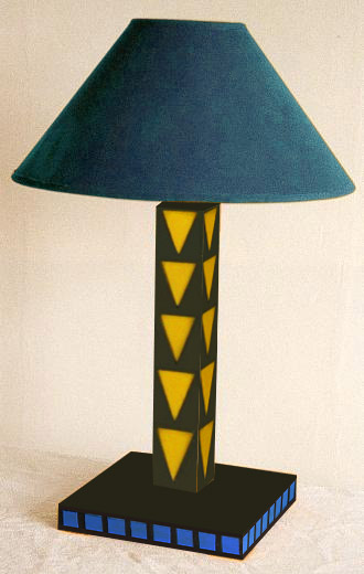 Charles Rennie Mackintosh Derngate 'Smoker's' table style oak & painted table lamp
