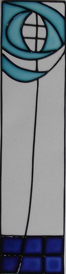 New Charles Rennie CR Mackintosh rose & squares painted design