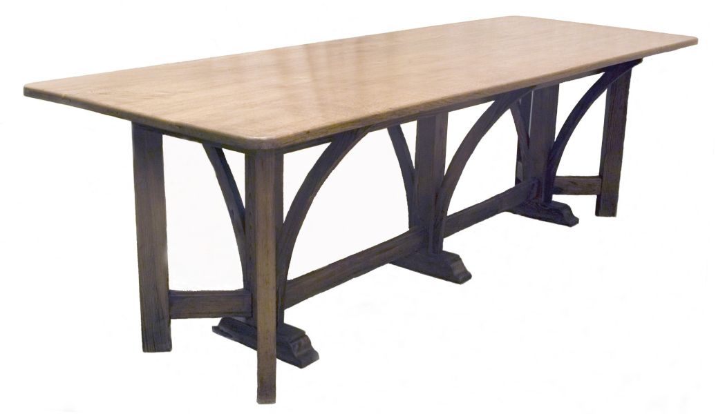Edwin Lutyens Gothic refectory oak table furniture