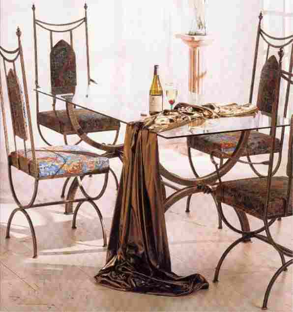 Gothic iron dining table & chairs furniture