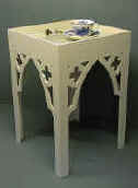 Gothic painted X frame lamp sofa side table furniture