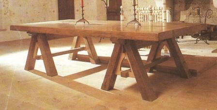 Medieval Gothic trestle dining table