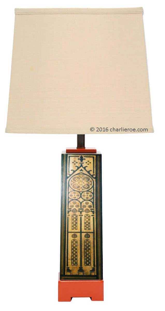 New Gothic Revival style Polychrome painted lamp base in the style of William Burges