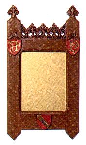 New AWN Pugin carved painted picture frame in dark wood colour