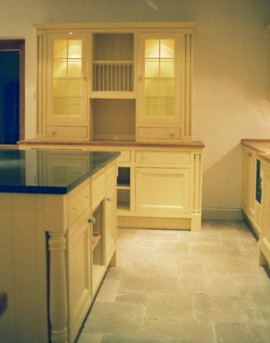 Traditional cream hand painted  fitted kitchen units & island