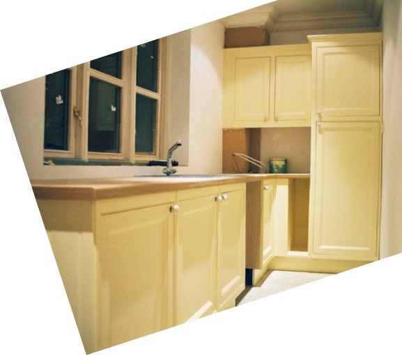 Utility room traditional cream hand painted fitted kitchen units