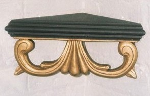 carved & Painted brown & gold C18th style Scandinavian corner shelf, furniture