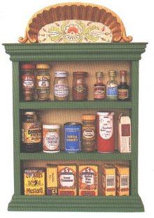 painted 'Kurbits' carved Swedish Scandinavian spice rack shelves, furniture