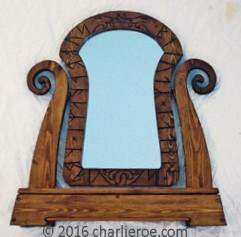 new Viking Revival carved Runes dressing table mirror, furniture