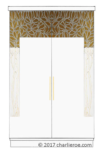 new Vienna Secession Art Nouveau Jugendstil painted bedroom 2 door double wardrobe