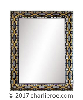 new Vienna Secession Art Nouveau Jugendstil hand painted & gilt mirror frame based on a border by Otto Wagner for the church St Leopold at the Steinhof