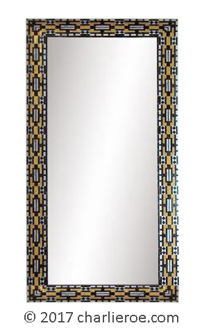 new Vienna Secession Art Nouveau Jugendstil hand painted & gilt mirror frame portrait format based on a border by Otto Wagner for the church St Leopold at the Steinhof