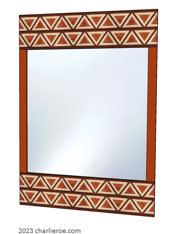 New African style painted wall mirror frame with Abstract patterns design
