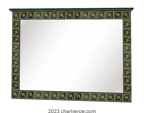 New African style painted wall mirror frame with Abstract patterns design