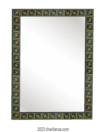 New African style painted wall mirror frame with Abstract patterns design