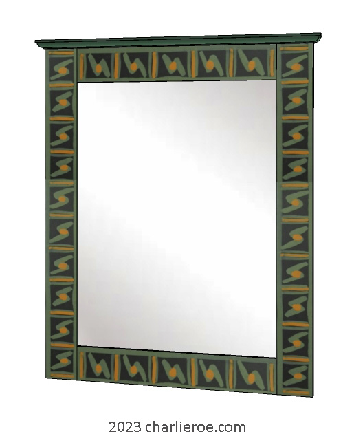 New African style painted wall mirror frame with Abstract patterns design