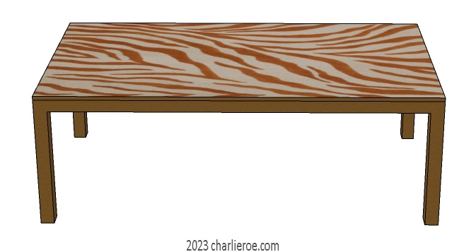 New African style painted dining or coffee tables with African Abstract patterns and matching sofa