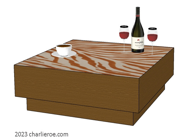 New African style painted coffee lamp or side tables with Zebra patterns