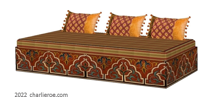 new arab style decoratively painted Majlis floor sofa