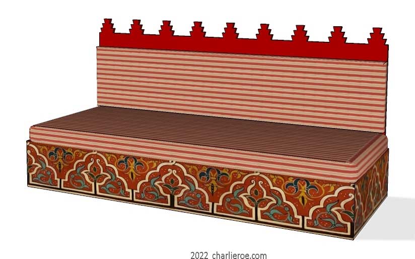 new arab Moroccan style decoratively painted Majlis floor sofa