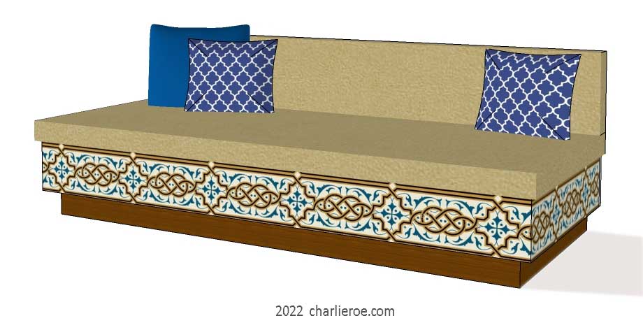 new arab contemporary style decoratively painted sofa, Majlis, floor sofas, divans, Jalsa