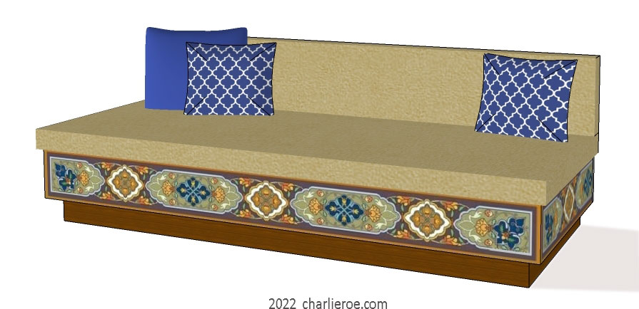 new arab contemporary style decoratively painted sofa, Majlis, floor sofas, divans, Jalsa