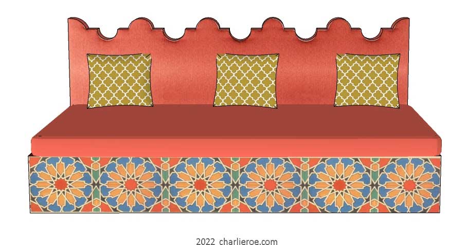 new arab Moroccan style decoratively painted Majlis floor sofa