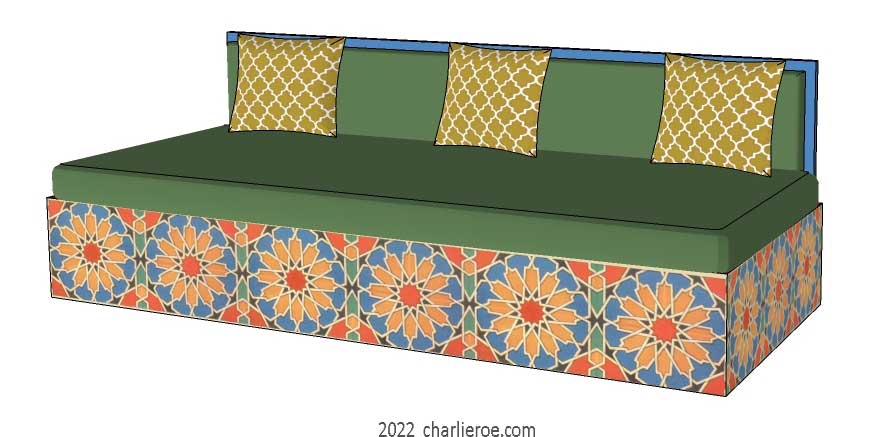 new arab Moroccan style decoratively painted Majlis floor sofa